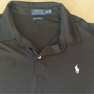 Polo Ralph Lauren Performance Black Short Sleeve Polo Shirt Men's XXL White Pony